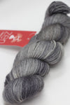 Zen Yarn Garden Serenity 20 fingering weight yarn in Grey Wolf color, showcasing soft, variegated yarn with subtle color transitions.
