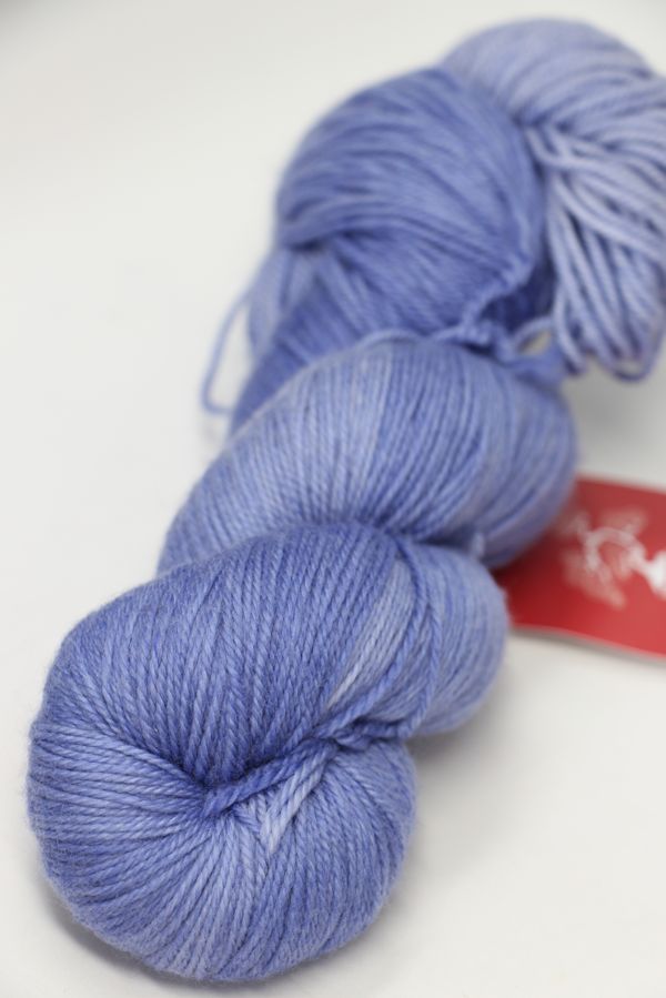 Fingering weight yarn Zen Yarn Garden Serenity 20 in Periwinkle color, soft and vibrant with a subtle sheen and smooth texture.